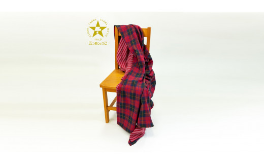 播州染で播州織　トリプルガーゼ　ケット（37-21）　レッド