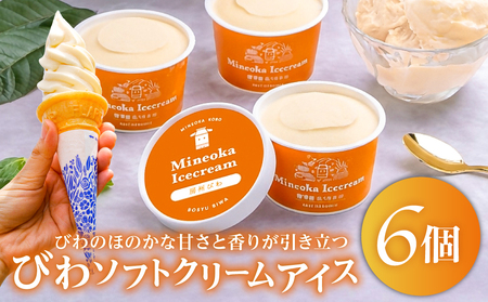 『NHKサンドどっちマンツアーズ』でご紹介いただきました！  びわソフトクリームアイス6個セット mi0010-0008