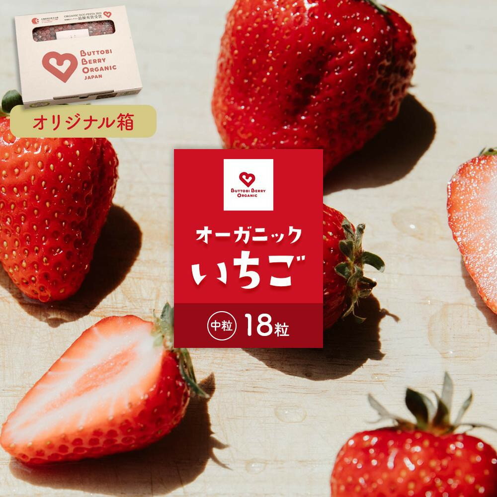 【ふるさと納税】とくしまオーガニックいちご 中粒18粒 （約380g×1)・(約380gx2) | 無農薬 フルーツ 果物 くだもの 食品 いちご 苺 人気 無農薬 期間限定 人気 ギフト プレゼント 贈答 ケーキ グルメ デザート おやつ お菓子 送料無料