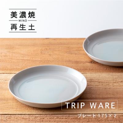 ふるさと納税 瑞浪市 【美濃焼・tripware】グッドデザイン賞受賞 プレート175　2枚　水釉