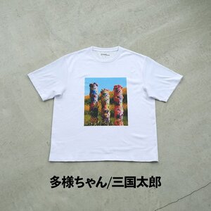 ＜新登場＞VOICE GATHERING アートプリントT-Shirt(多様ちゃん・Mサイズ・1枚) Tシャツ 半袖 トップス ホワイト 白 クルーネック M L サイズ アート デザイン 前面 プリ