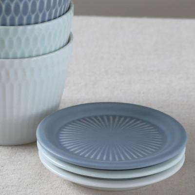 ふるさと納税 瑞浪市 【4枚SET】美濃焼 さざなみ 9フタ小皿 ブルーグレー 8.9×1.1cm 小田陶器 |  | 03
