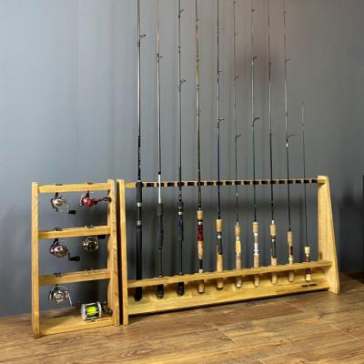 ふるさと納税 横手市 WOOD WORKS ロッドスタンド20本掛け 本体カラー:ライトブラウン/フェルトカラー:ブラック |  | 03
