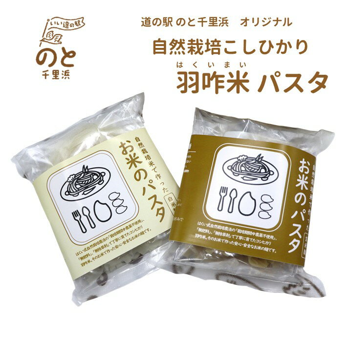 【ふるさと納税】[H093] 【無農薬】能登のこだわり自然栽培こしひかり 羽咋米を使った米粉のパスタ麺[白米麺×2、玄米麺×2]