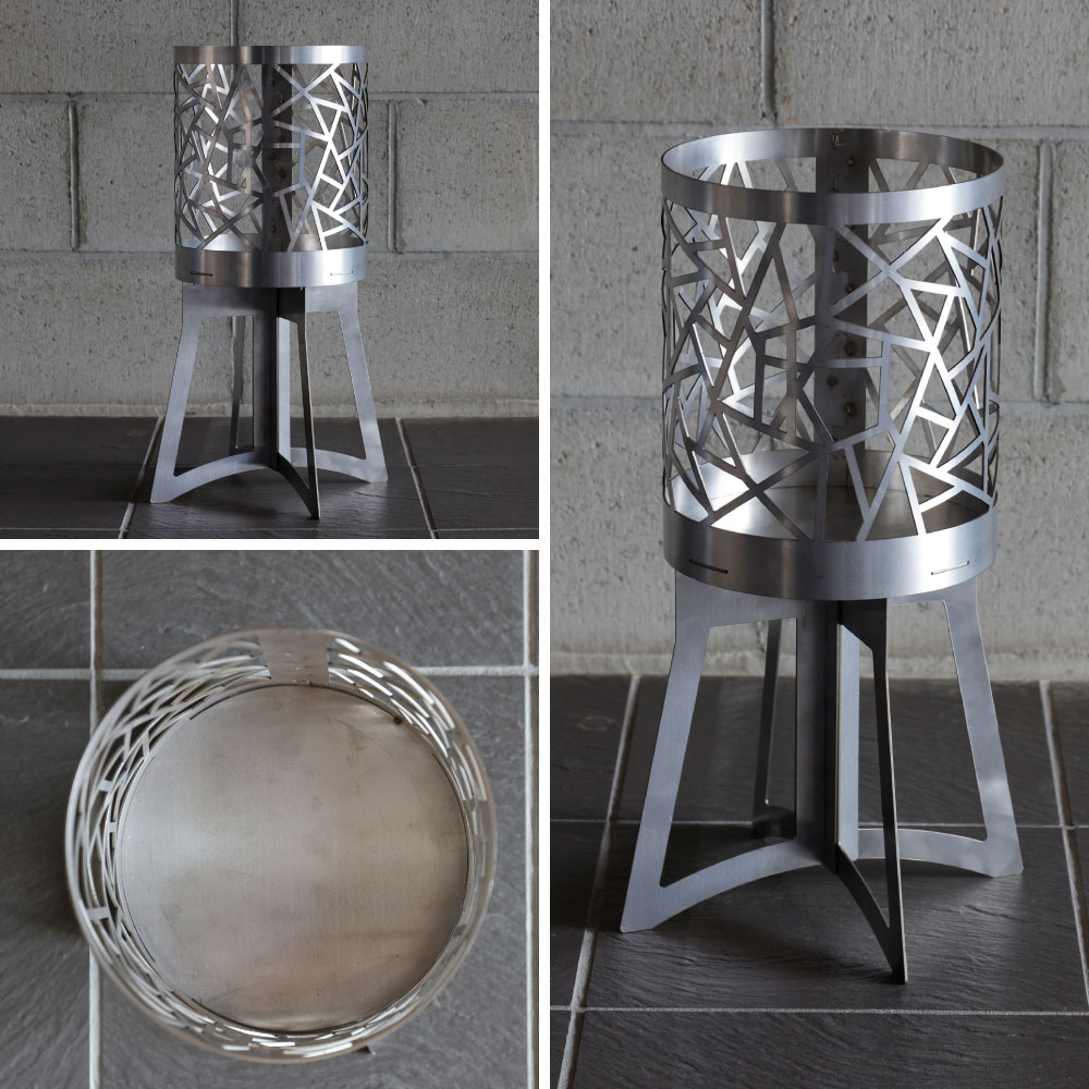 焚き火台 「ラウンド」 組み立て式 収納袋つき アウドドア キャンプ ステンレス_イメージ4