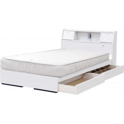 ふるさと納税 知立市 【玄関渡し】A333セミダブルベッド(ホワイト)ボンネルコイルマットレス付(1877)