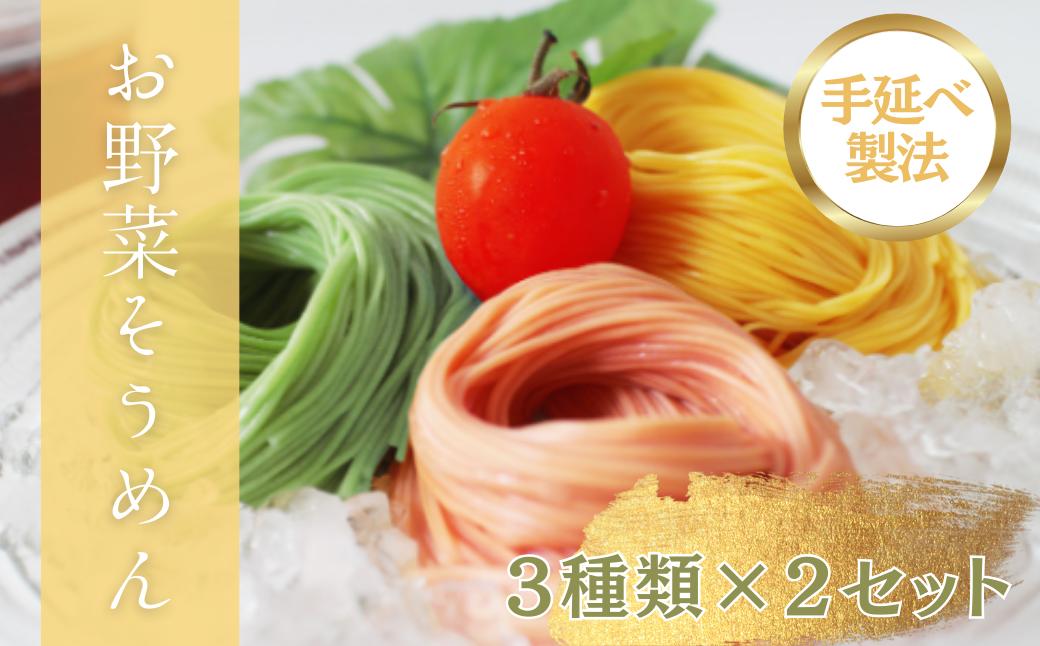 
            熊本県産野菜の彩り鮮やか　もっちりお野菜そうめん(3種類×2袋)セット
          