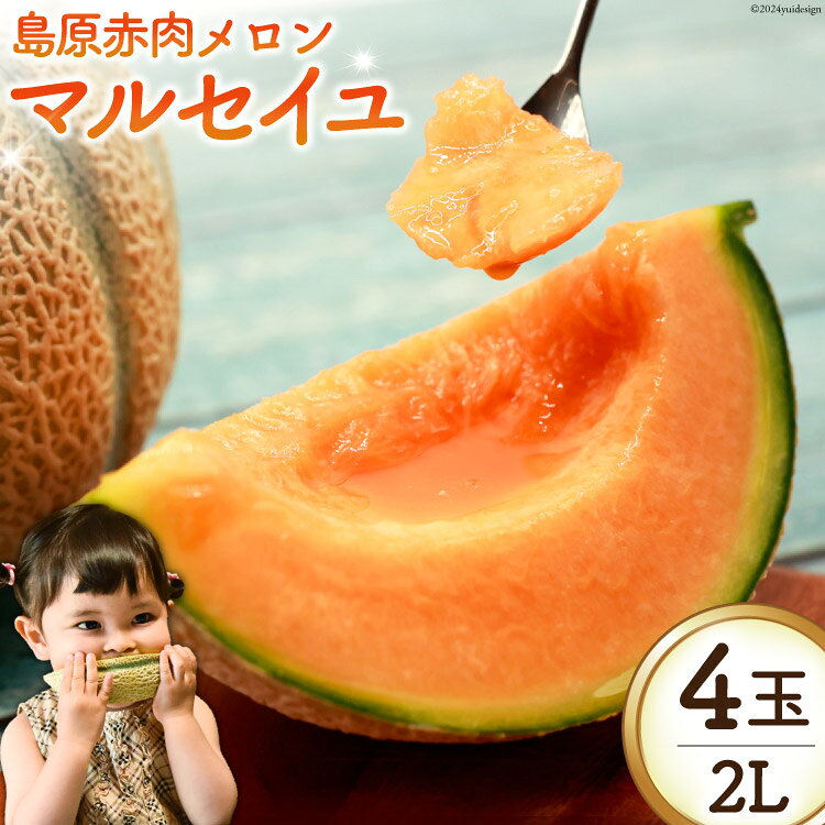 【ふるさと納税】 AK131 【令和9年度出荷分】 メロン 赤肉メロン マルセイユ 2L 4玉 [ メロン めろん マルセイユ 赤肉 フルーツ 果物 先行予約 国産 いなよし農園 長崎県 島原市 ] ◎