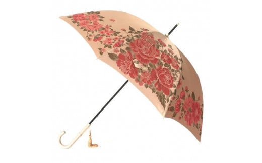 
槙田商店【晴雨兼用】長傘 ”絵おり” 大バラ：ベージュ
