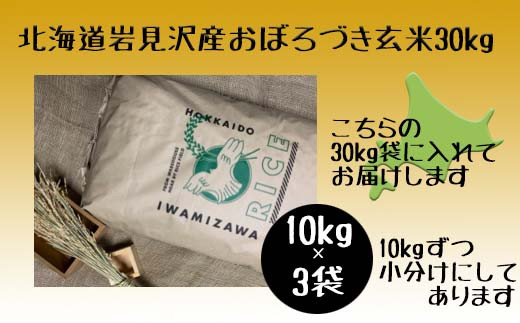 令和5年産北海道岩見沢市産　おぼろづき玄米30kg≪沖縄・離島配送不可≫【35033】[a124-022]