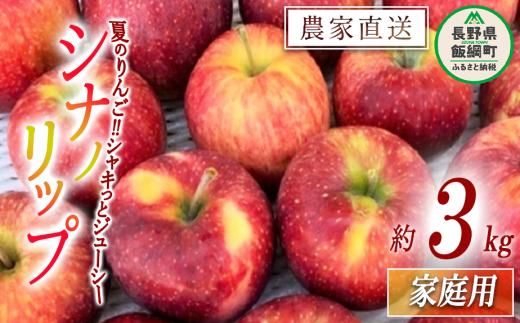 りんご シナノリップ 家庭用 3kg サイズおまかせ 井澤農園 沖縄県への配送不可 2025年8月中旬頃から2025年9月上旬頃まで順次発送予定 令和7年度収穫分 エコファーマー認定 減農薬栽培 化学肥料不使用 信州 果物 フルーツ リンゴ 林檎 長野 11500円 予約 農家直送 長野県 飯綱町 [0874]