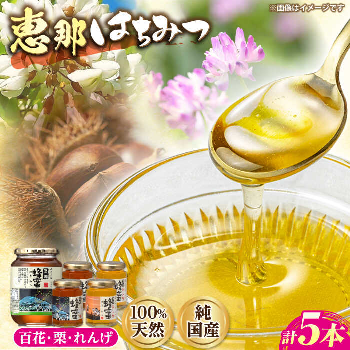 【ふるさと納税】恵那蜂蜜 5本セット (蓮華蜂蜜180g×2本、百花蜂蜜1000g×1本、栗蜂蜜180g×2本) 国産 はちみつ 蜂蜜 ハチミツ 岐阜県産 恵那市産 健康 美容 産地直送 お取り寄せ恵那市 / はち工房こうけつ[AUDF039]