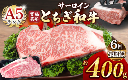 【定期便6回】宮福笑牛(とちぎ和牛) A5 サーロインステーキ 約200gx2枚  | 牛肉 和牛 ステーキ 定期便 サーロイン ステーキ ステーキ用 旨味 美味しい 肉 お肉  栃木県共通返礼品 栃木県 真岡市 