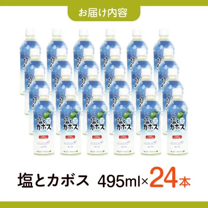 塩とカボス 495ml×24本 ジュース 塩 カボス  [ARDC015]