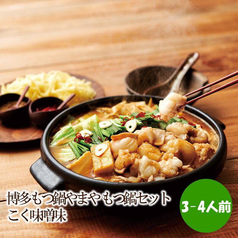 【ふるさと納税】博多もつ鍋やまや もつ鍋セットこく味噌味(3-4人前)【033-0057】