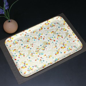 タツクラフト 友禅和紙トレー M 33cm 2枚セット 桜扇 金流水