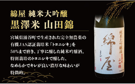 綿屋 純米大吟醸 黒澤米 山田錦 1800ml ◇【saijo004】