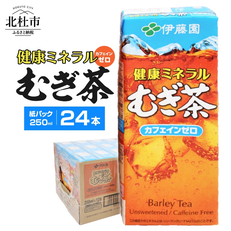 【ふるさと納税】麦茶 むぎ茶 伊藤園 健康ミネラルむぎ茶 カフェインゼロ 紙パック 1ケース24本 250ml ケース ドリンク 配達 送料無料