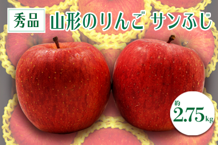 【2025年11月～12月発送分先行受付】「秀品」山形のりんご（サンふじ）約2.75kg_H083(R7)