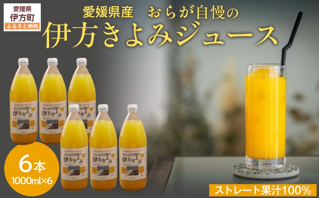 【愛媛県産】おらが自慢の伊方きよみジュース（1000ml×6本）ストレート果汁100％ IKTI009