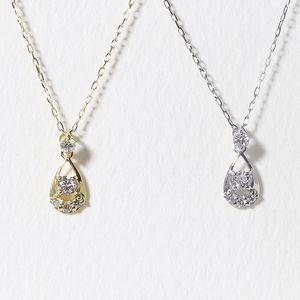 K18 　雫　ダイヤモンドペンダント　0.10ct