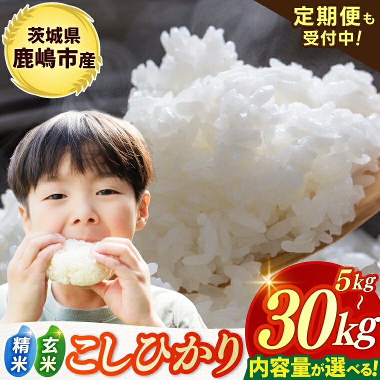 【ふるさと納税】★令和7年産米★ お米 コシヒカリ 選べる 精米 玄米 5kg/10kg/30kg / 定期便 3ヶ月 鹿嶋市産【こしひかり 米 コメ ごはん ライス ブランド米 茨城県 鹿嶋市】