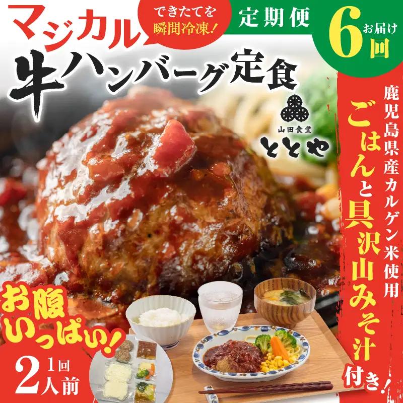 【 全6回定期便 】マジカル 冷凍 牛 ハンバーグ 定食 K258-T03_b 惣菜 総菜