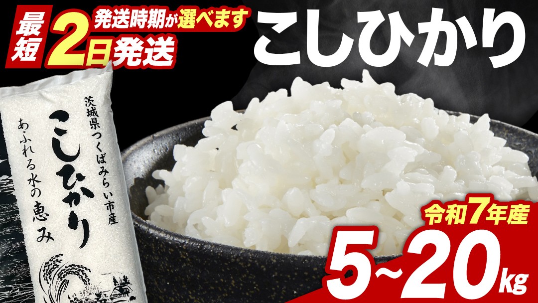 
                  【 発送時期指定 】 コシヒカリ 5kg 10kg 15kg 20kg 令和7年産精米 ＜ 数量限定 ＞ 茨城県つくばみらい市産 米 コメ 単一米 茨城県産 国産 発送 コスパ こしひかり
                