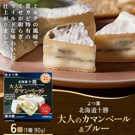 よつ葉 北海道十勝 大人のカマンベール＆ブルー 90g×6個【配送不可地域：離島】【1690047】