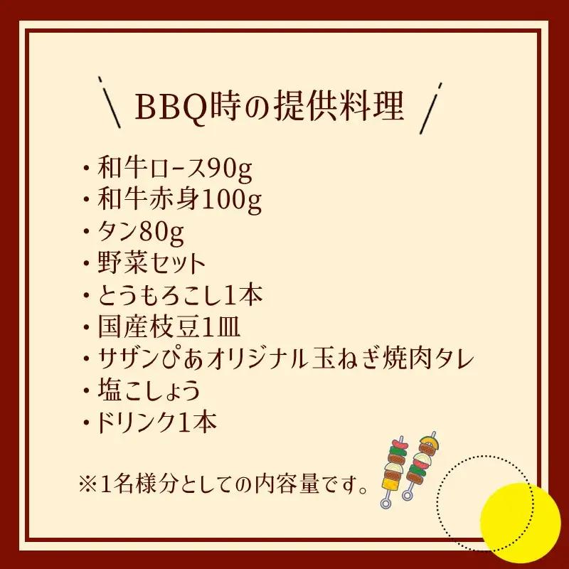 サザンぴあ屋上テラスBBQプラン（B-4）15名様分貸切チケット【015A-002】