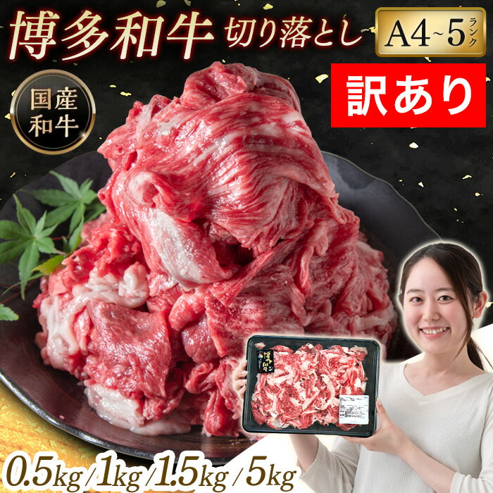 【ふるさと納税】 訳あり 博多和牛 切り落とし 500g × 1～10パック 選べるパック数 | 牛肉 和牛 お肉 肉 小分け 切り落とし肉 黒毛和牛 切落とし 切落し 不揃い 0.5kg 0.5キロ 1kg 1キロ 1.5kg 1.5キロ 5kg 5キロ 肉じゃが 牛丼 野菜炒め ブランド牛 お取り寄せ 高級 グルメ