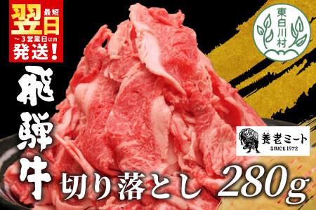 【最短翌日発送】 飛騨牛 切り落とし 280g 牛肉 切り落し 切落し こま切れ 肉 牛 肉じゃが すき焼き しゃぶしゃぶ 養老ミート 5000円 五千円