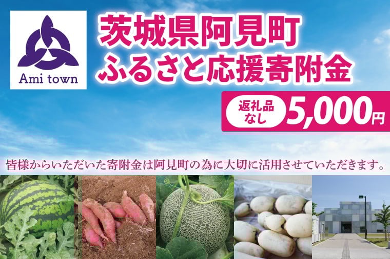 
            【返礼品なし】阿見町ふるさと応援寄附金(5000円)(000-03)
          