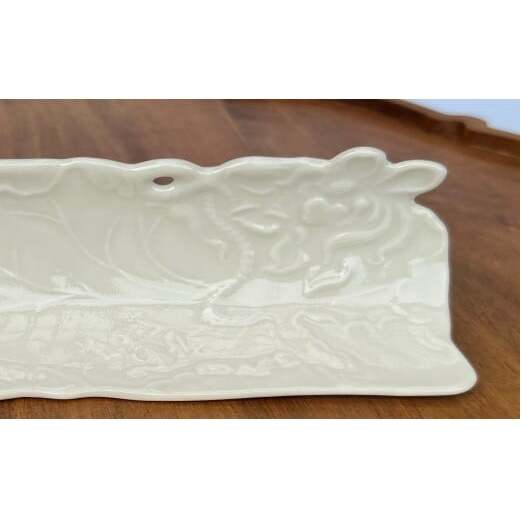 有田焼 定窯風睡蓮彫 茶則 四足長皿 2枚 セット【有田焼 花伝作】食器 器 うつわ お茶 和皿 お茶道具 小物入れ アクセサリー入れ インテリア 睡蓮 スイレン 22000円 A22-5_イメージ4