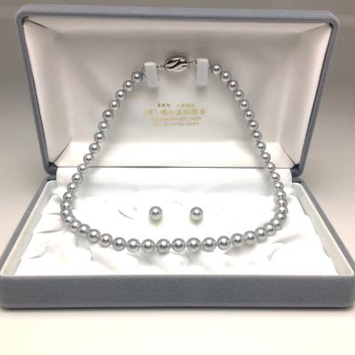 ふるさと納税 志摩市 アコヤ真珠ネックレス・イヤリングセット  7.0〜7.5ミリ　ブルーグレー系　高品質パール |  | 02