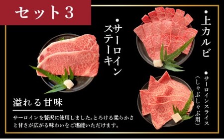 【2025年11月以降順次発送】【3回定期便】希少な特選石垣牛をご家庭で！！全3回合計1.1kg　上カルビ、サーロインステーキ各400gずつ、特選しゃぶしゃぶ用300g & 石垣牛 MARU秘伝の焼肉
