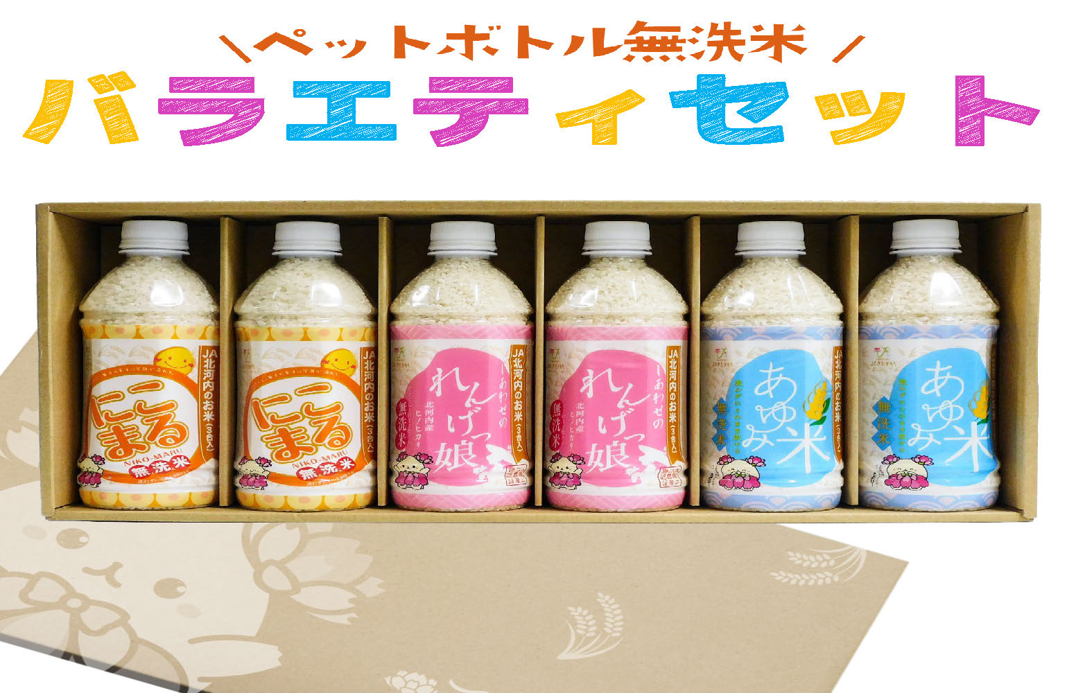 【ふるさと納税】JA北河内ペットボトル米 バラエティセット｜無洗米 米 お米 ごはん ご飯 [1199]