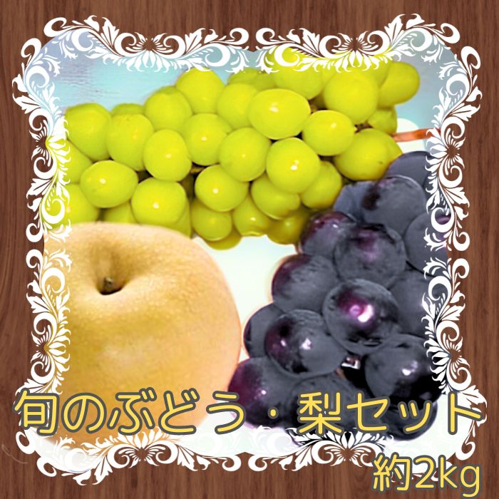 【南信州高森産】旬の ぶどう・梨セット 約2kg 長野県 信州 果物 くだもの フルーツ シャインマスカット ピオーネ 南水