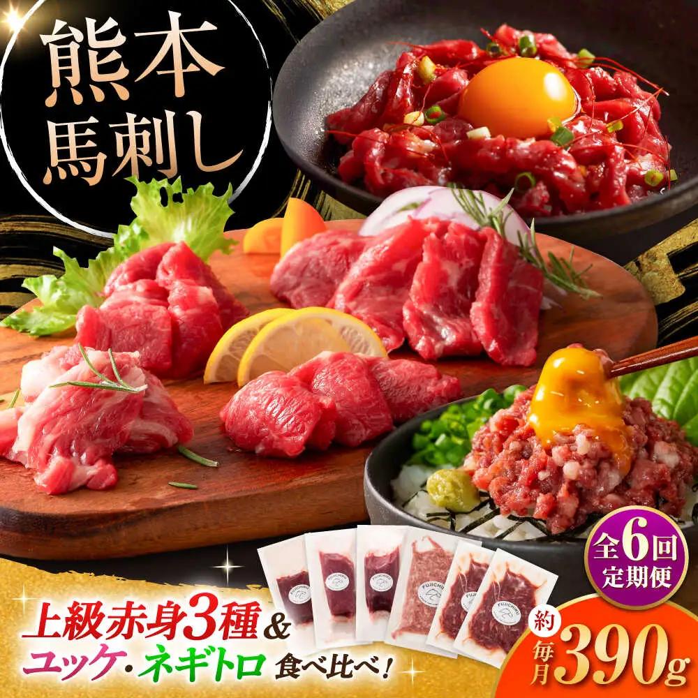 全6回定期 上級赤身馬刺し3種とユッケネギトロの詰合せ 3892 馬刺し BHAD070