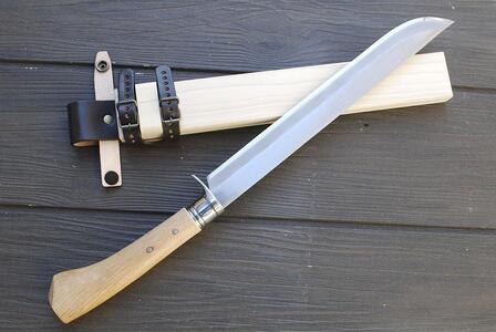 【晶之作】土佐鍛 有害駆除鉈120(両刃 白鋼 樫柄)