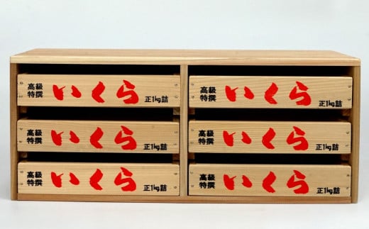 いくら箱の引き出し【中サイズ 3段×2列】