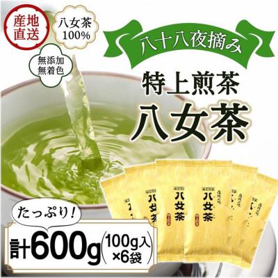 ふるさと納税 八女市 八女茶100% 八十八夜摘み一番茶「特上煎茶」100g×6袋