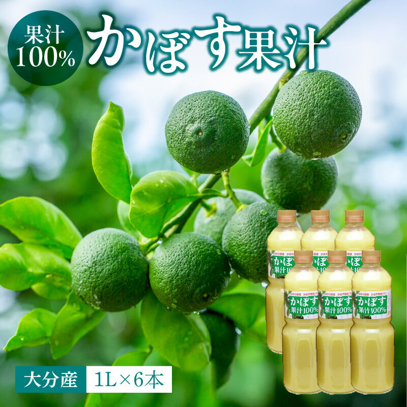 【ふるさと納税】大分県果汁 100％ カボス果汁 1,000ml×6本 ペットボトル 大分県産 九州産 国産 かぼす 香母酢 果実 ストレート果汁 香酸柑橘類 柑橘 さわやか 優しい酸味 ビタミンC 鍋 揚げ物 焼魚 焼酎 カクテル 無加水 万能 調味料 まとめ買い 常温 F10042