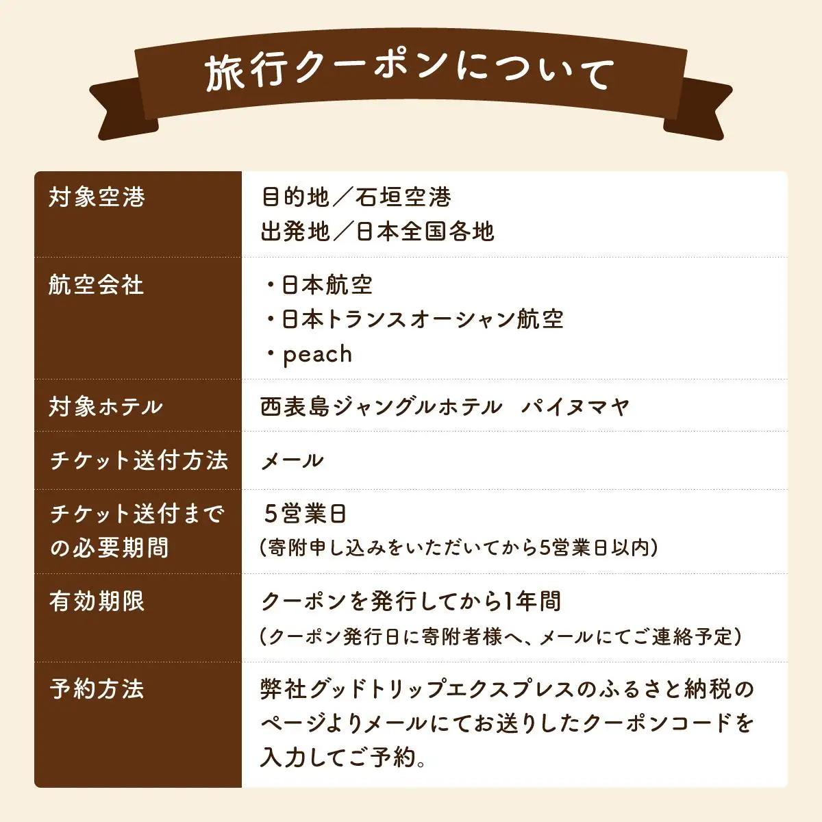 沖縄県竹富町 日本空輸株式会社 旅行クーポン 6,000円分