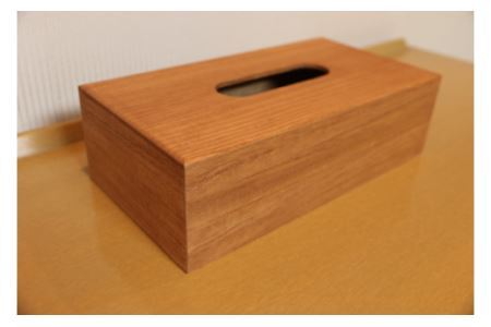 熟練桐たんす職人が手作りした桐のティッシュカバー＜オイル塗装（ブラウン）＞　【11246-0167】