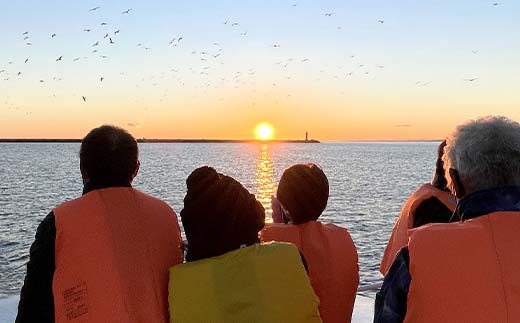 世界三大夕日へLET'S GO！釧路発見！サンセットクルーズ乗船券(ペアチケット) 飲み放題付き 釧路観光クルーズ船 シークレイン クルーズ 体験 チケット 観光 乗船券 旅行 観光船 _F4F-43