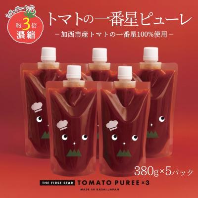 ふるさと納税 加西市 トマトピューレ 380g×5本[No5698-1656]