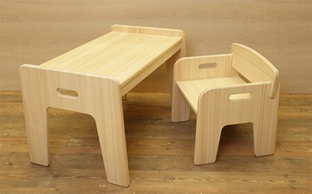 国産ひのき使用キッズチェア＆デスク（川﨑ｸﾗﾌﾄ）　椅子 子ども 机