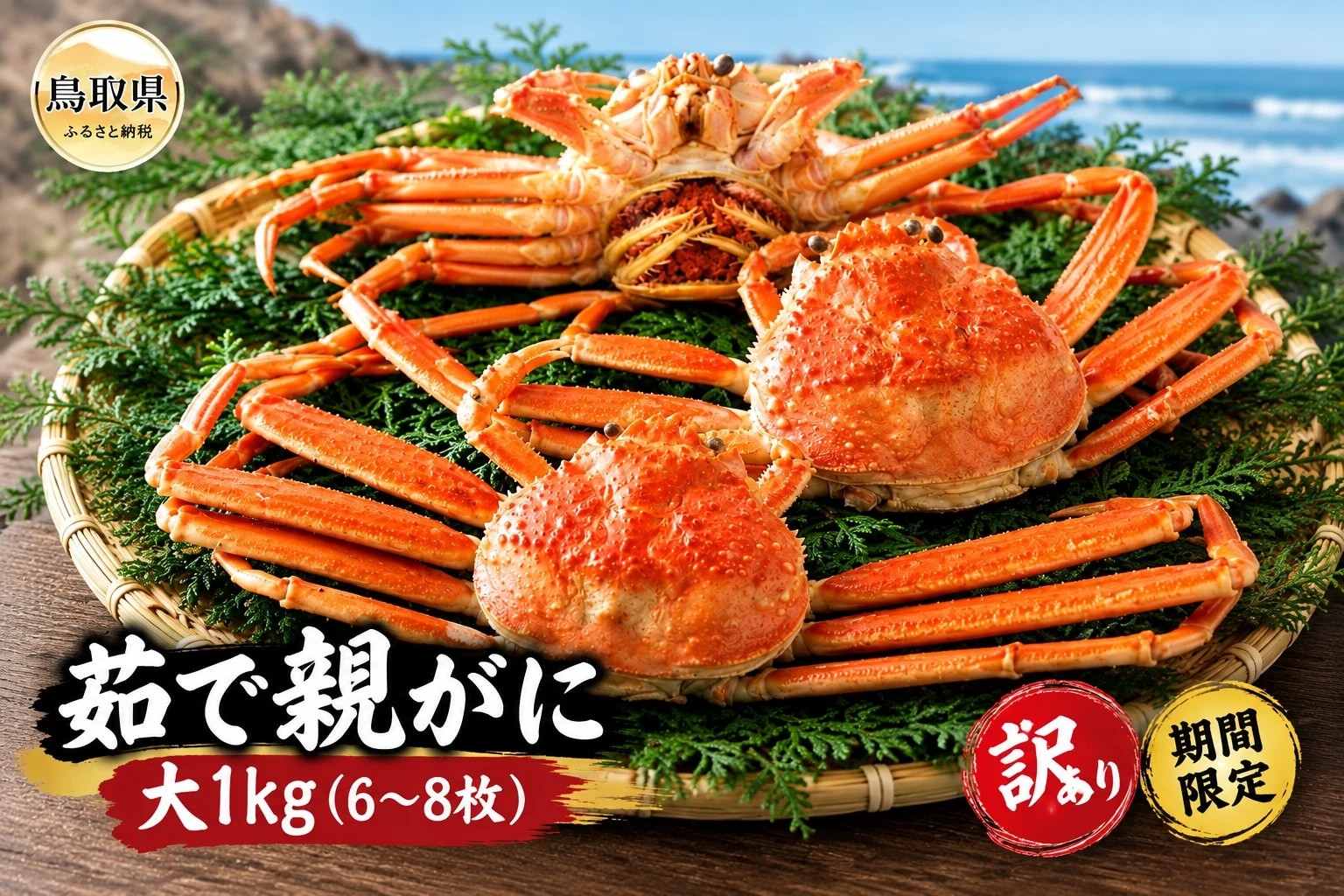 
                  鳥取県産　茹で親がに　大（訳あり）【期間限定】_T2600475　
                