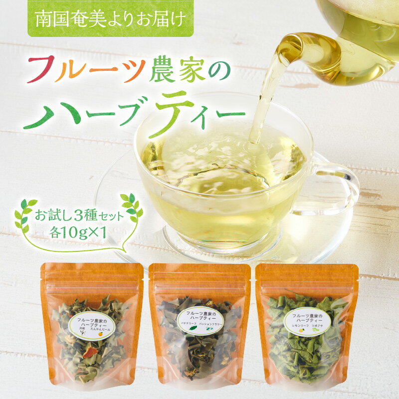 【ふるさと納税】南国奄美よりお届け フルーツ農家 ハーブティー お試し 3種 セット 果物 フルーツ オリジナルブレンド たんかん 月桃 レモンリーフ ツボクサ バナナ パッション ティータイム 奄美産 照井農園 鹿児島 奄美市 おすすめ ランキング プレゼント ギフト